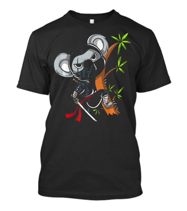 Koala Bear Ninja Samurai With Sword In Tree T-Shirt