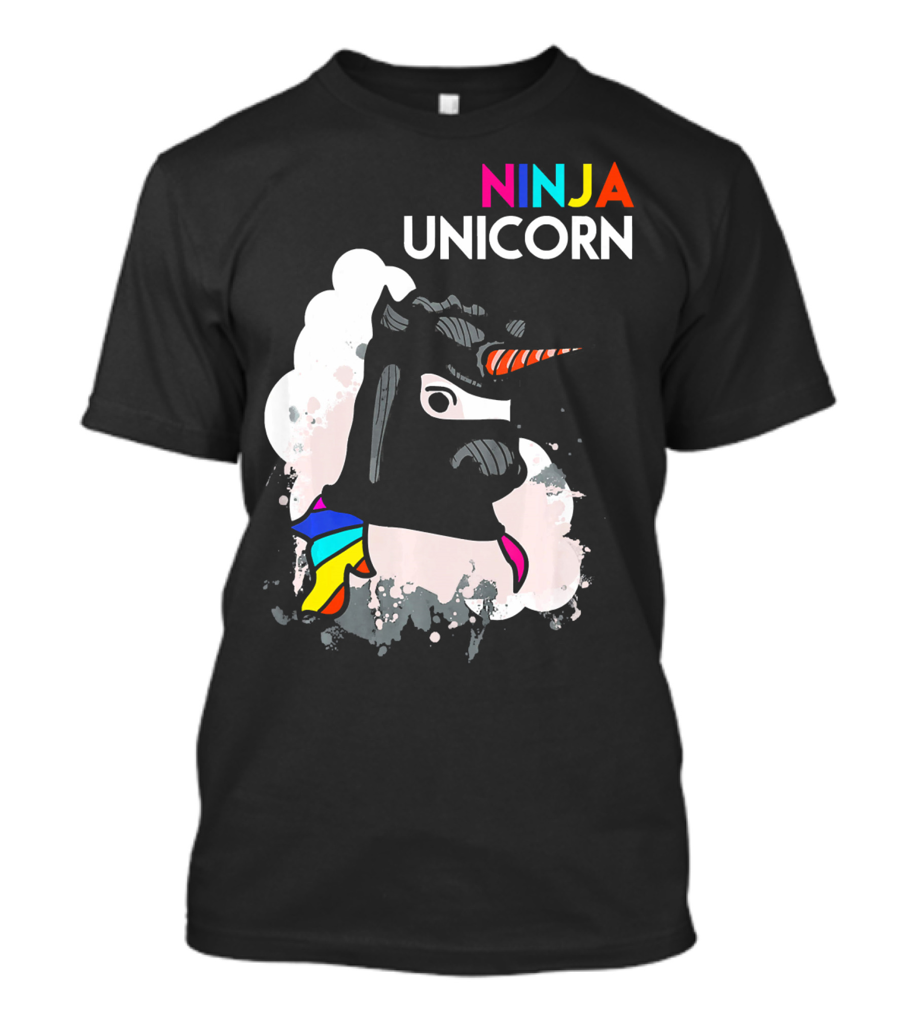 Ninja Unicorn Funny Cool Martial Arts Rainbow Scarf T-Shirt