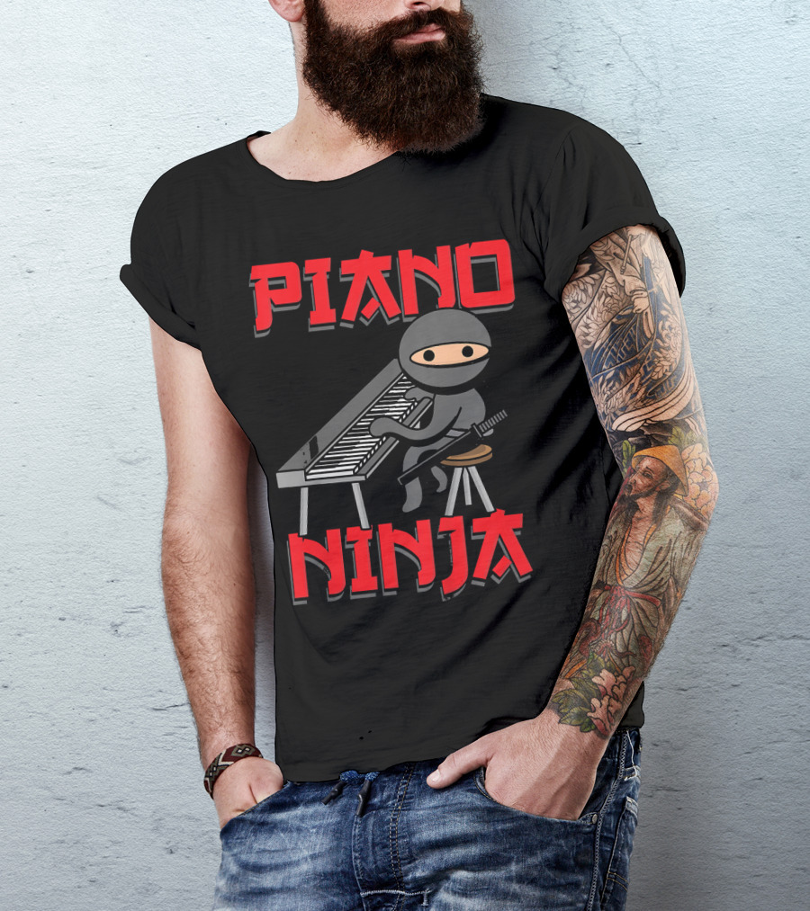 Piano Ninja Funny Keyboard Player T-Shirt