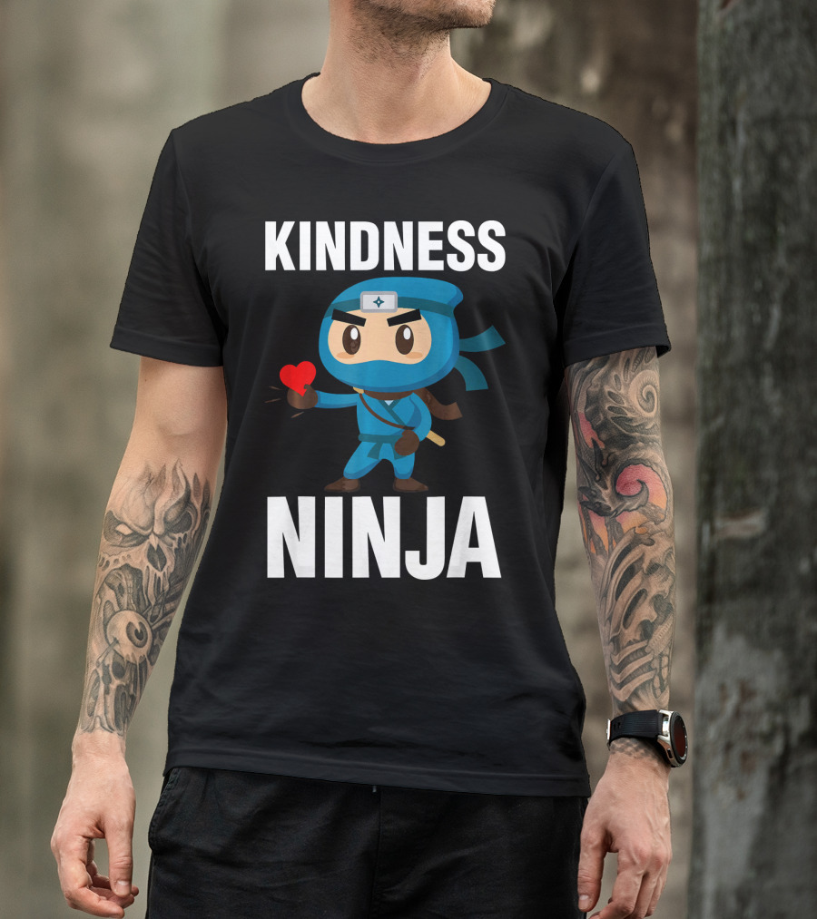 Kindness Ninja Anti Bullying Kids School Hero With Heart T-Shirt