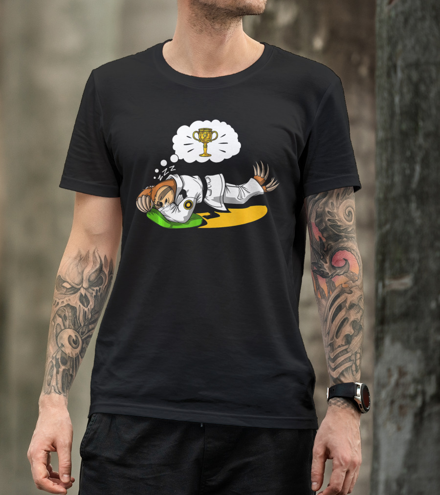 Sloth Nap Karate Funny Martial Arts Ninja Champion Dreaming T-Shirt