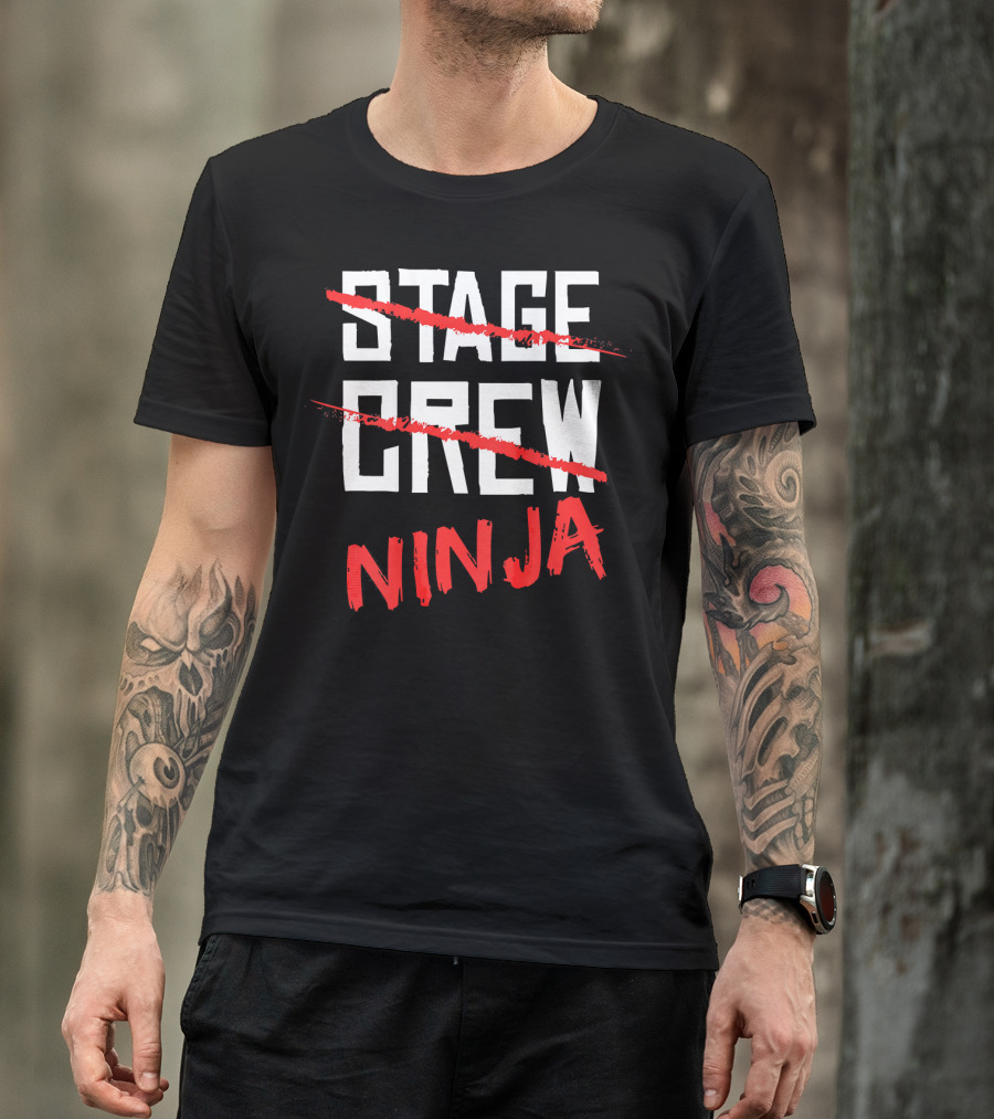 STAGE CREW NINJA BACK Printed T-Shirt