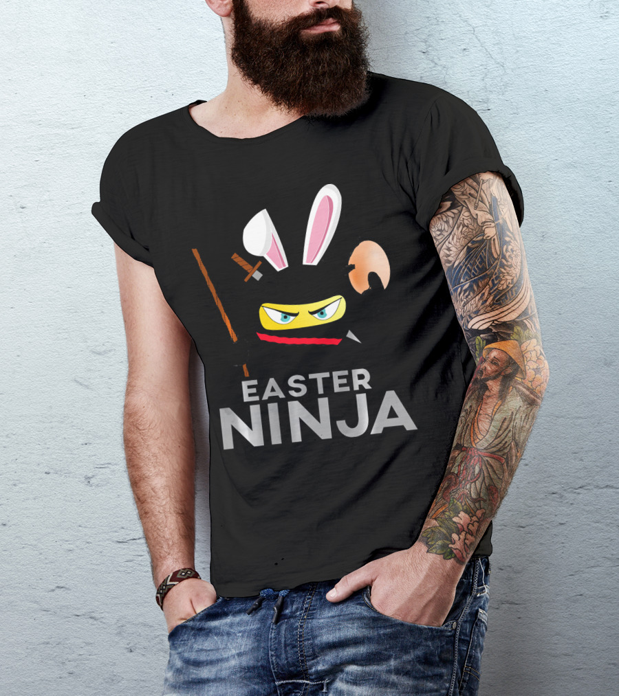Easter Ninja Rabbit Mask Samurai Sword T-Shirt