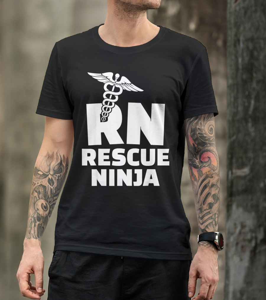 RN Rescue Ninja Nurses Caduceus T-Shirt