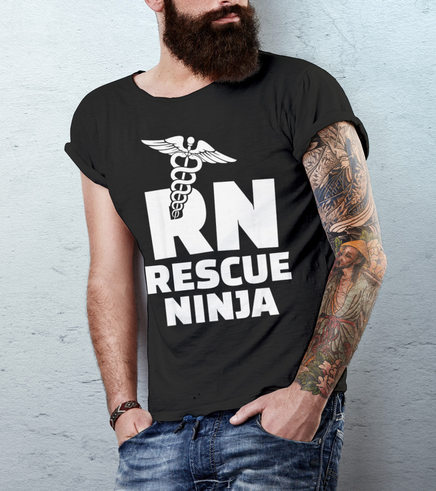 RN Rescue Ninja Nurses Caduceus T-Shirt