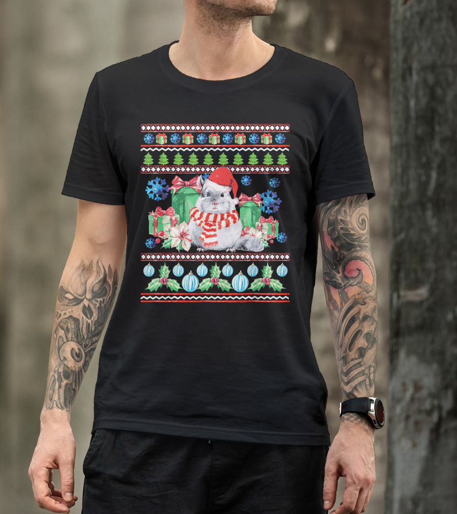 Chinchilla Christmas Holiday Gift T-Shirt