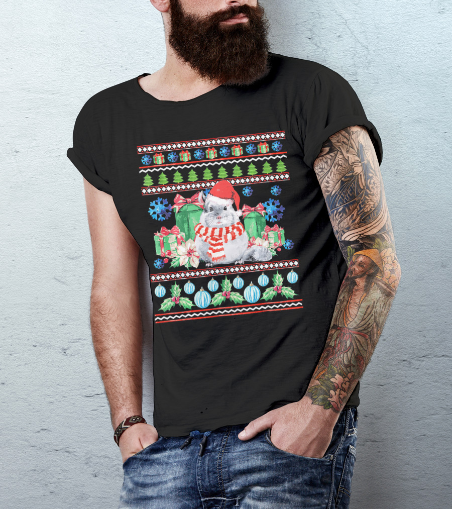 Chinchilla Christmas Holiday Gift T-Shirt