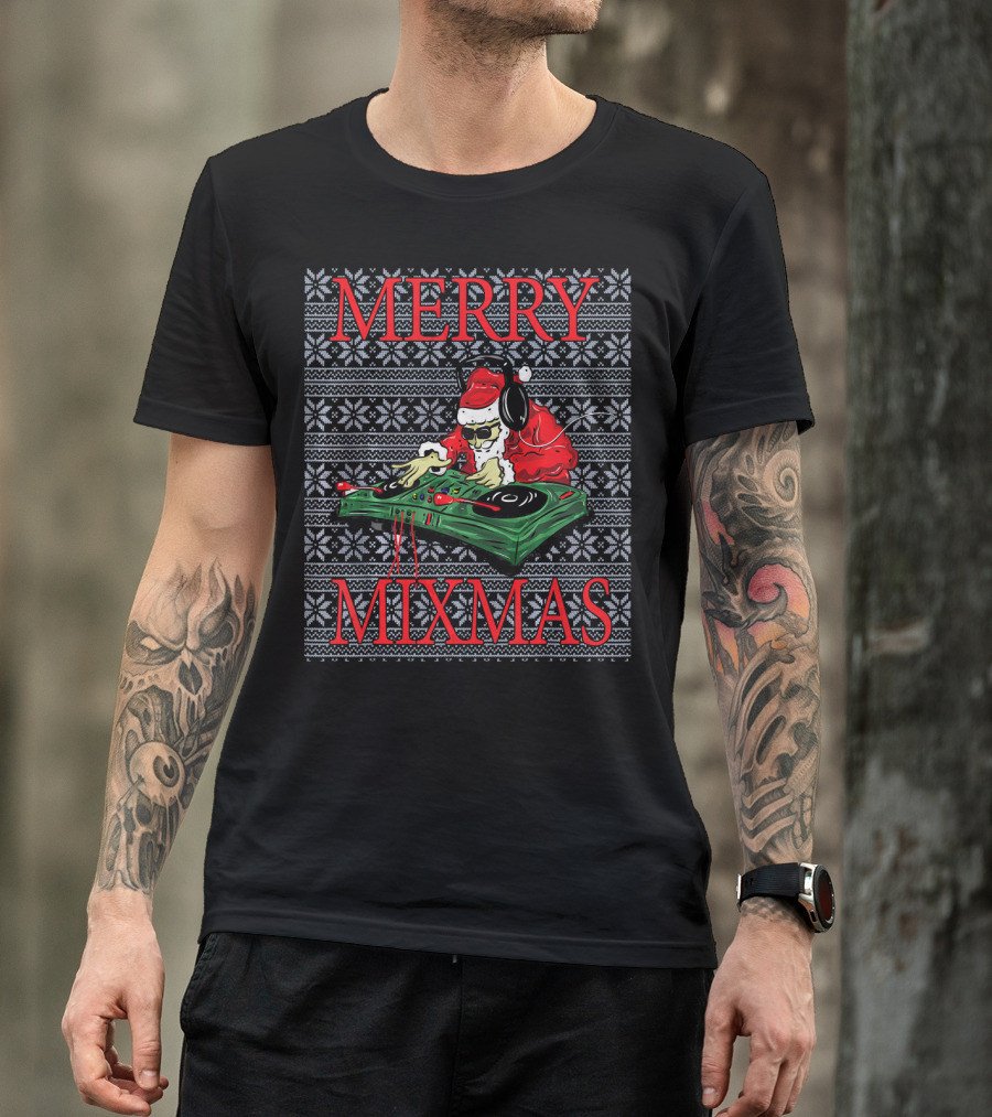 Merry Mixmas Christmas Ugly Hip Hop Santa DJ T-Shirt