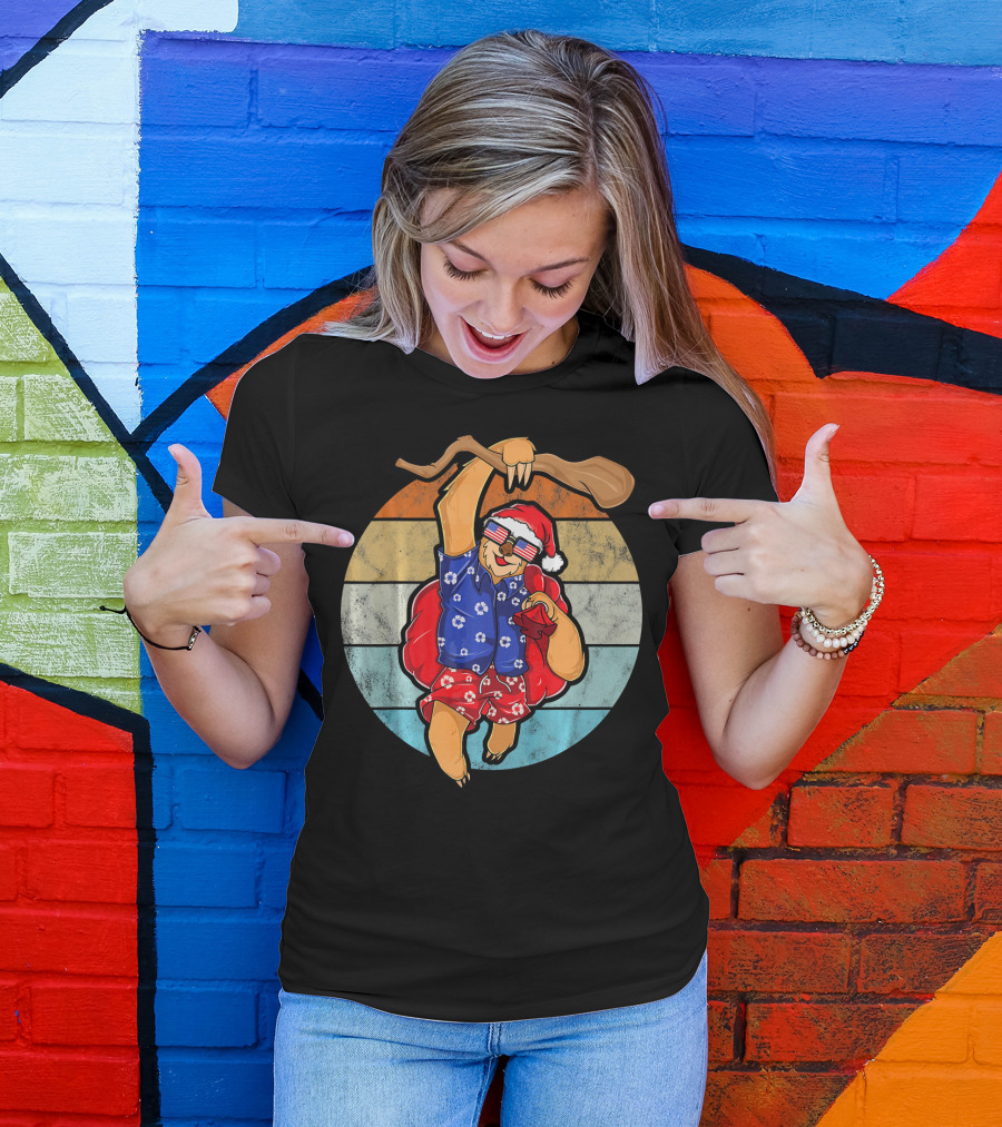 Vintage Clothing Unique Sloth Retro Santa Vacation T-Shirt