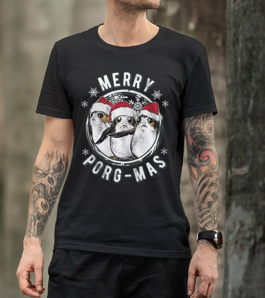 Star Wars Merry Porg Mas Christmas Holiday T-Shirt