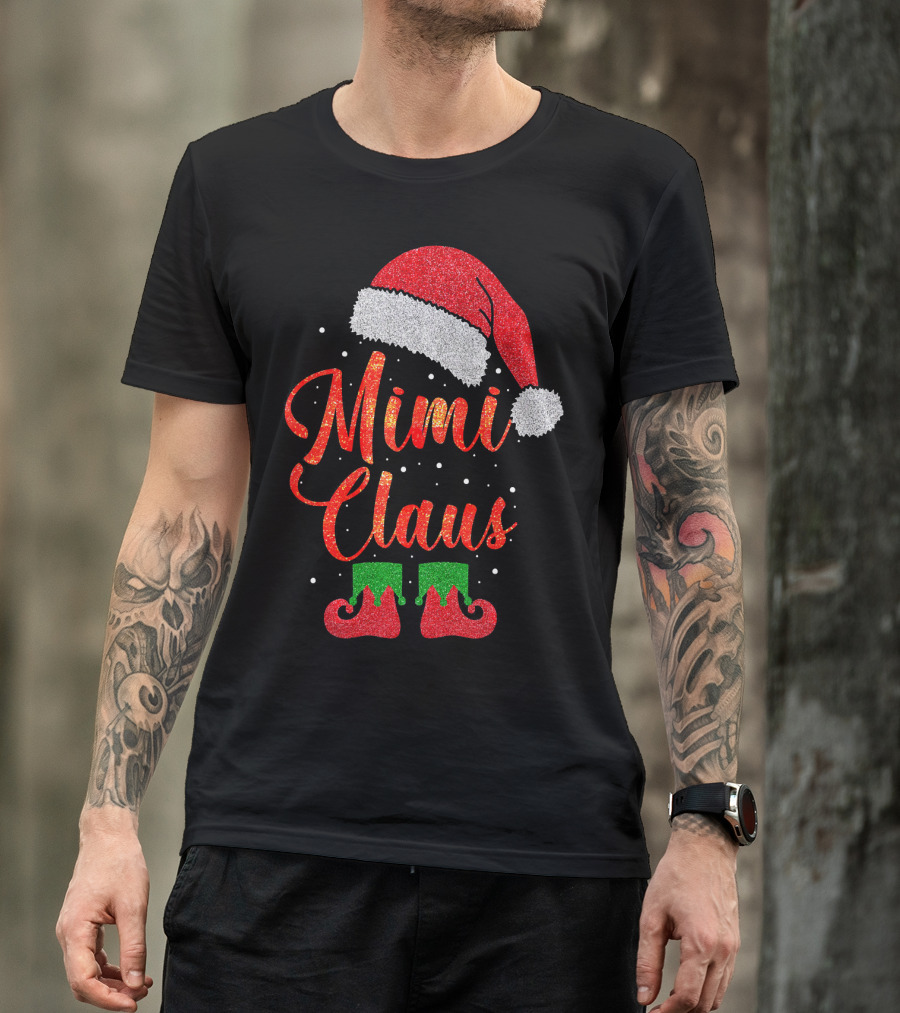 Mimi Claus Santa Hat Festive Christmas Humor T-Shirt