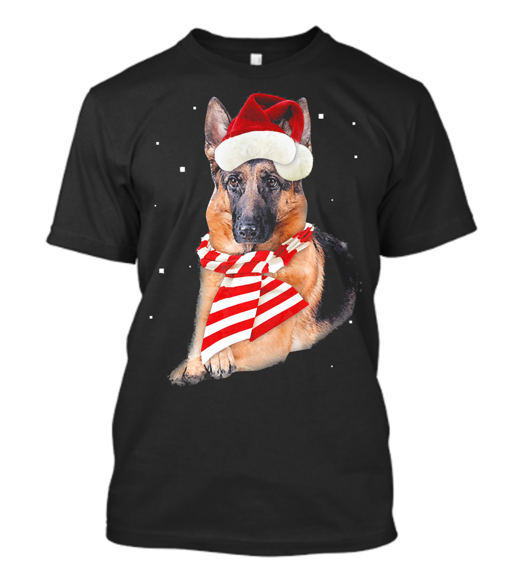 German Shepherd Santa Merry Christmas Holiday Dog T-Shirt
