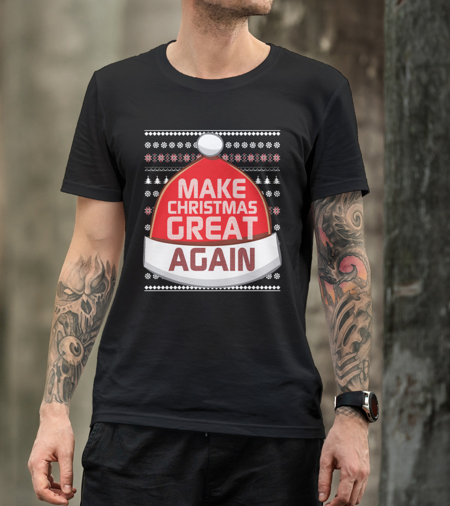 Make Christmas Great Again Santa Hat Snowflake T-Shirt