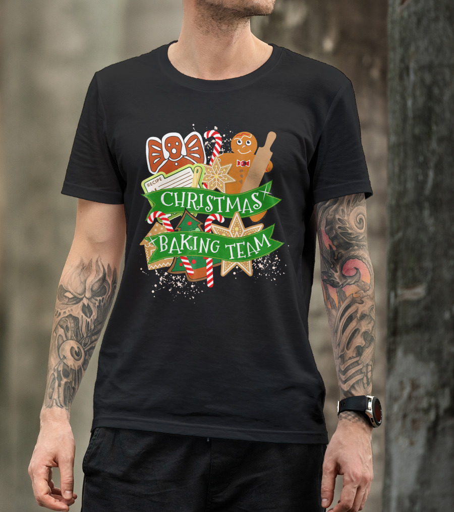 Christmas Baking Team Gingerbread Recipe Holiday Cook Gingerbread House Candy Canes T-Shirt