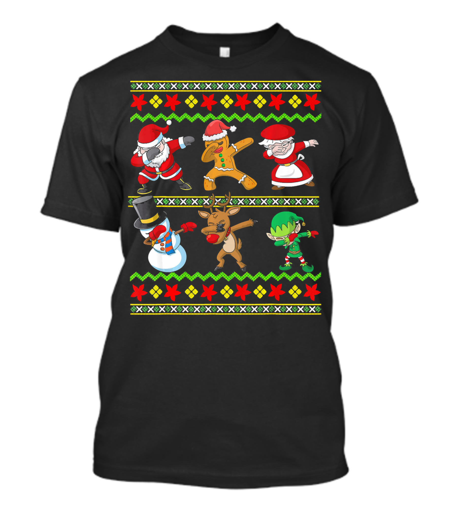 Christmas Kids Santa Dabbing Squad Snowman Gingerbread Mrs Claus Reindeer Elf T-Shirt