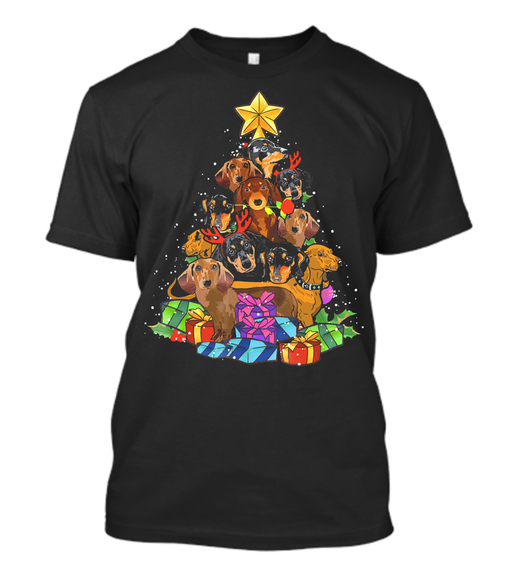Christmas Tree Dachshund Noel Decoration T-Shirt