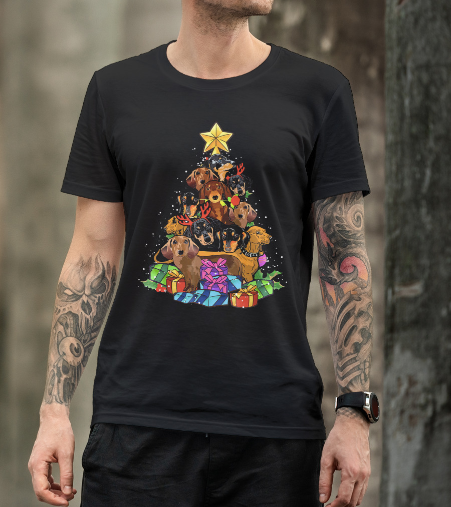 Christmas Tree Dachshund Noel Decoration T-Shirt