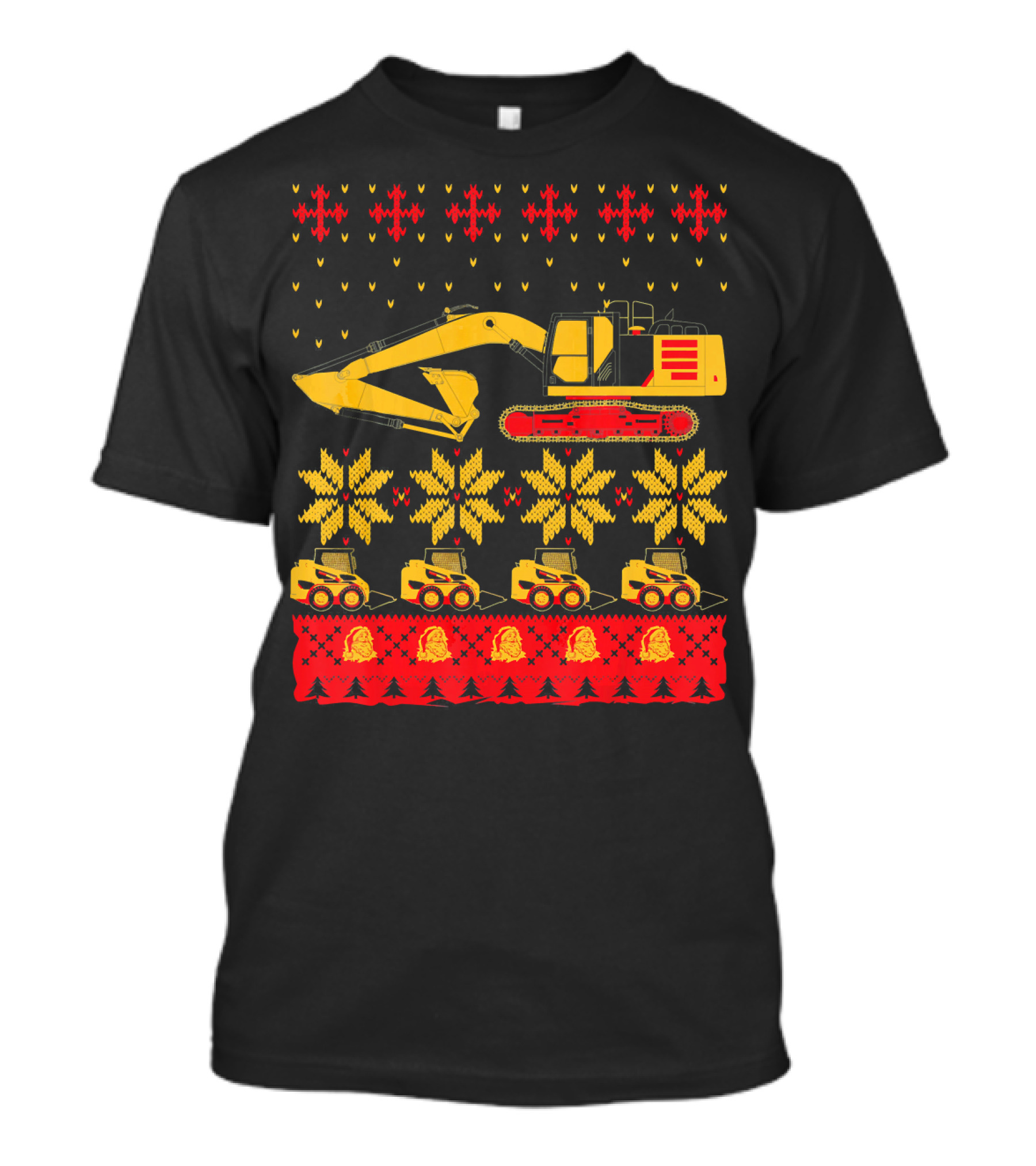 Construction Excavator Christmas T-Shirt