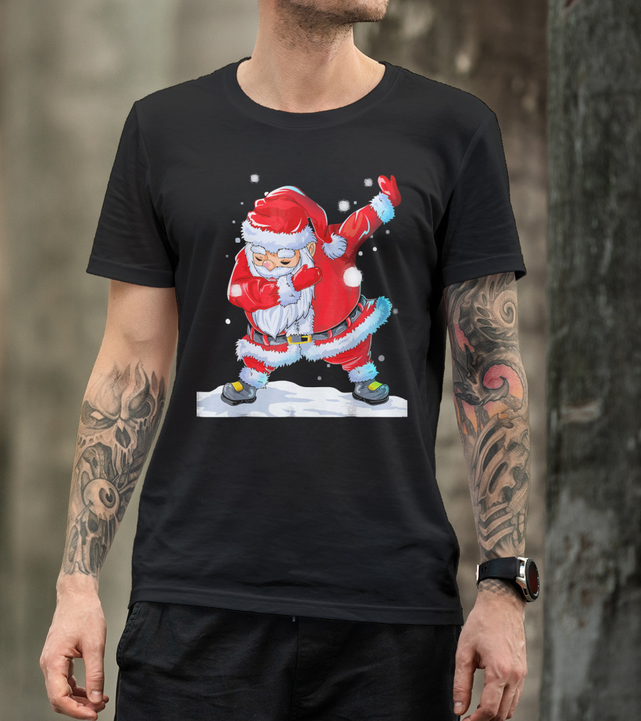 Dabbing Santa Claus Christmas Funny Festive Pose T-Shirt