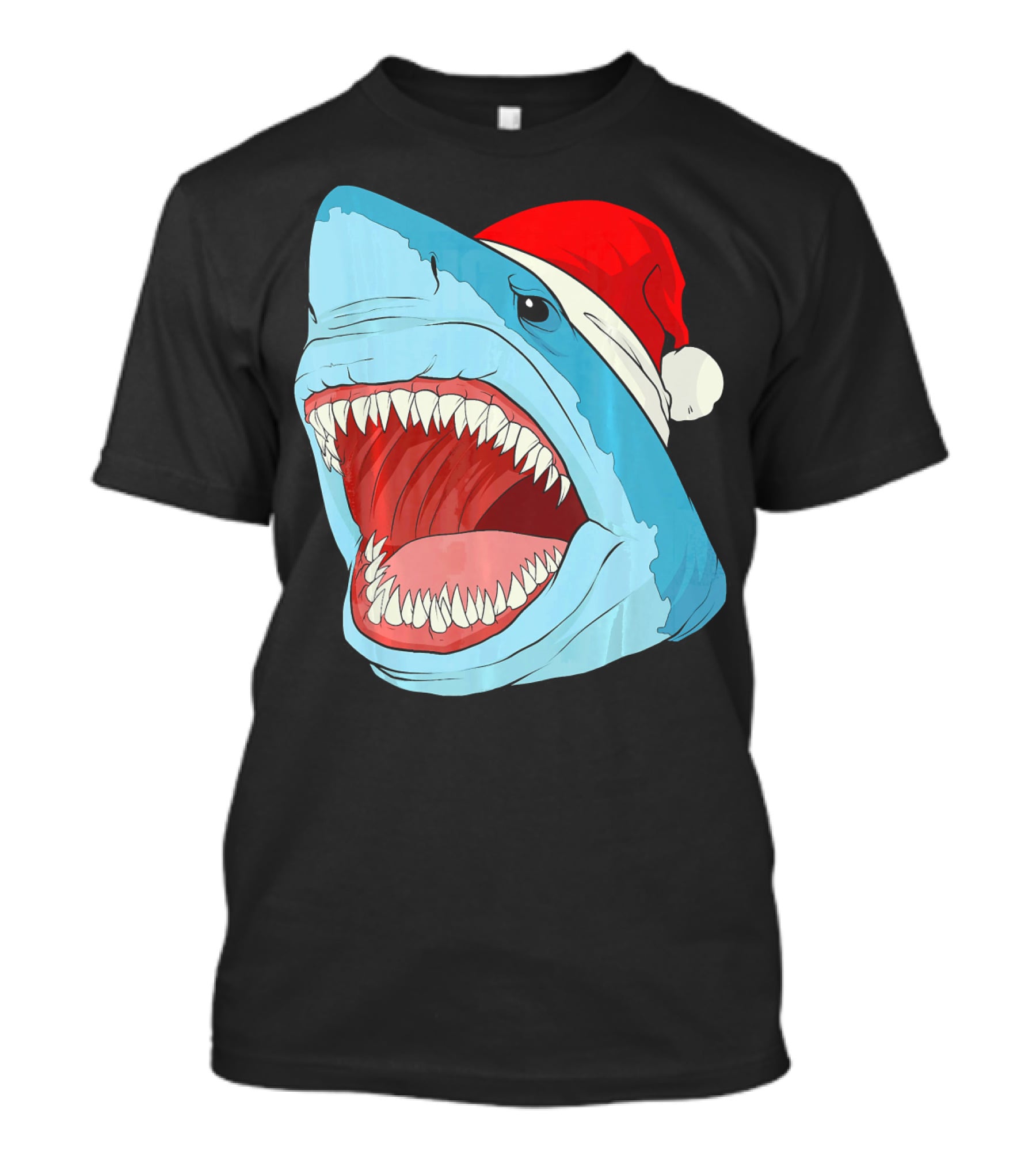 Santa Jaws Cool Christmas Shark Holiday Humor T-Shirt