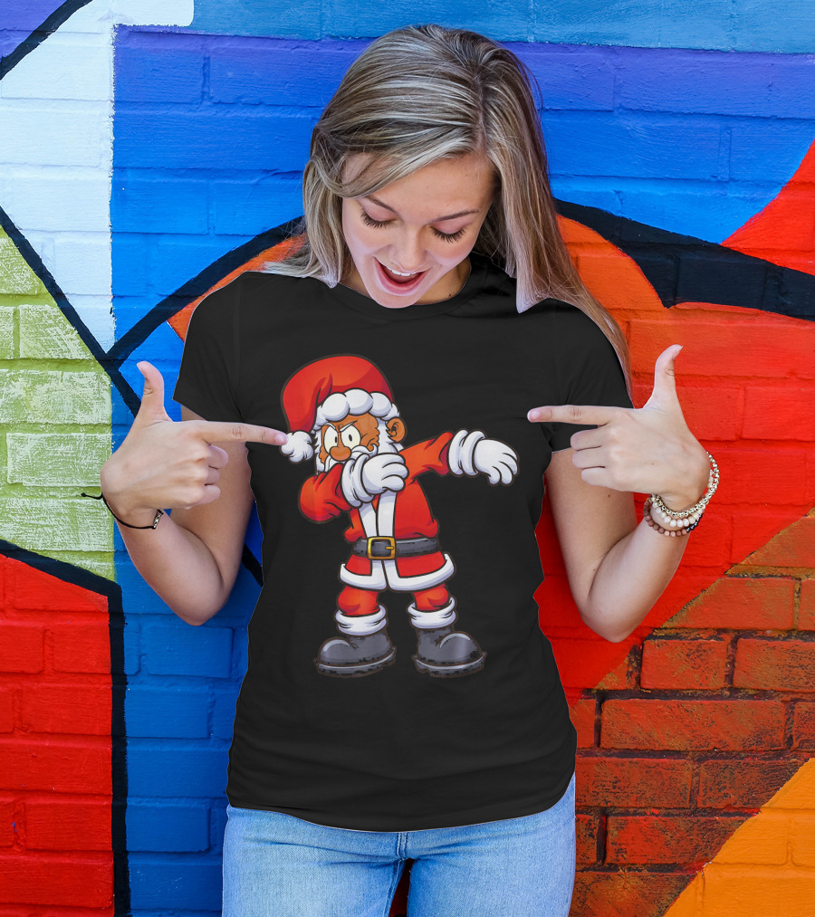 Dabbing Santa Claus In Traditional Red Suit T-Shirt