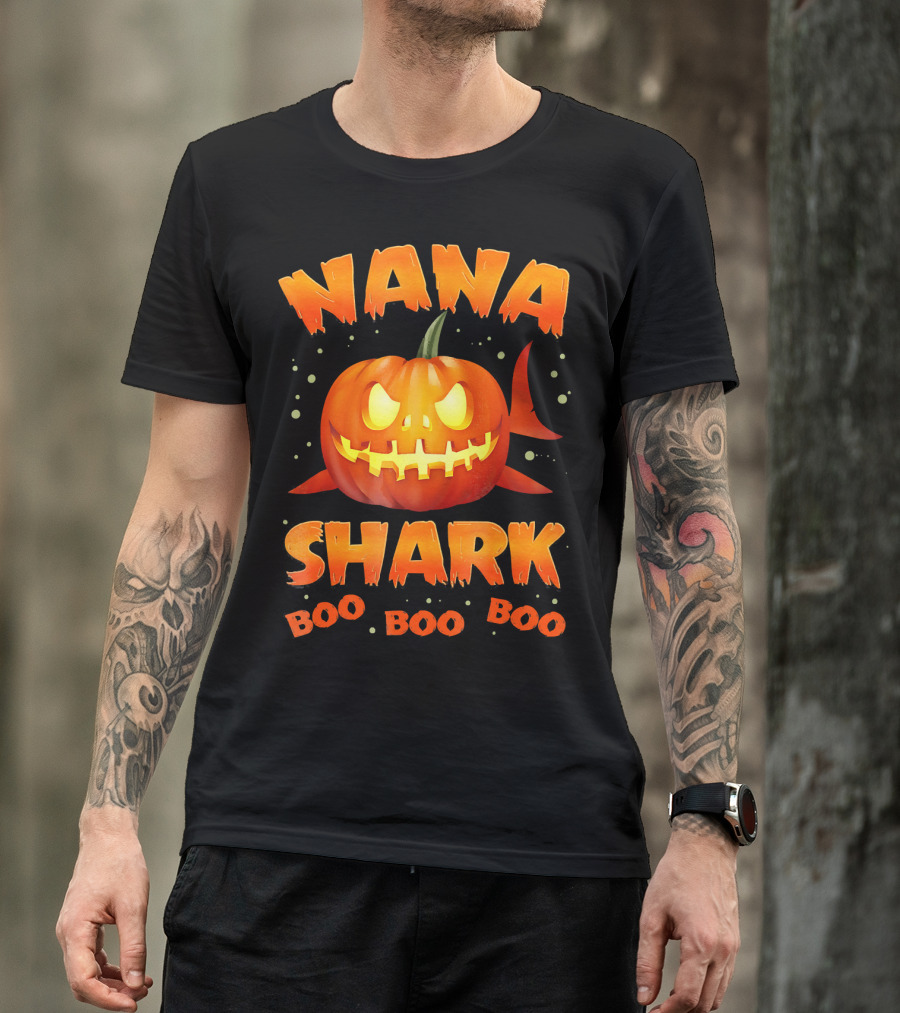 Nana Shark Pumpkin Boo Boo Boo T-Shirt