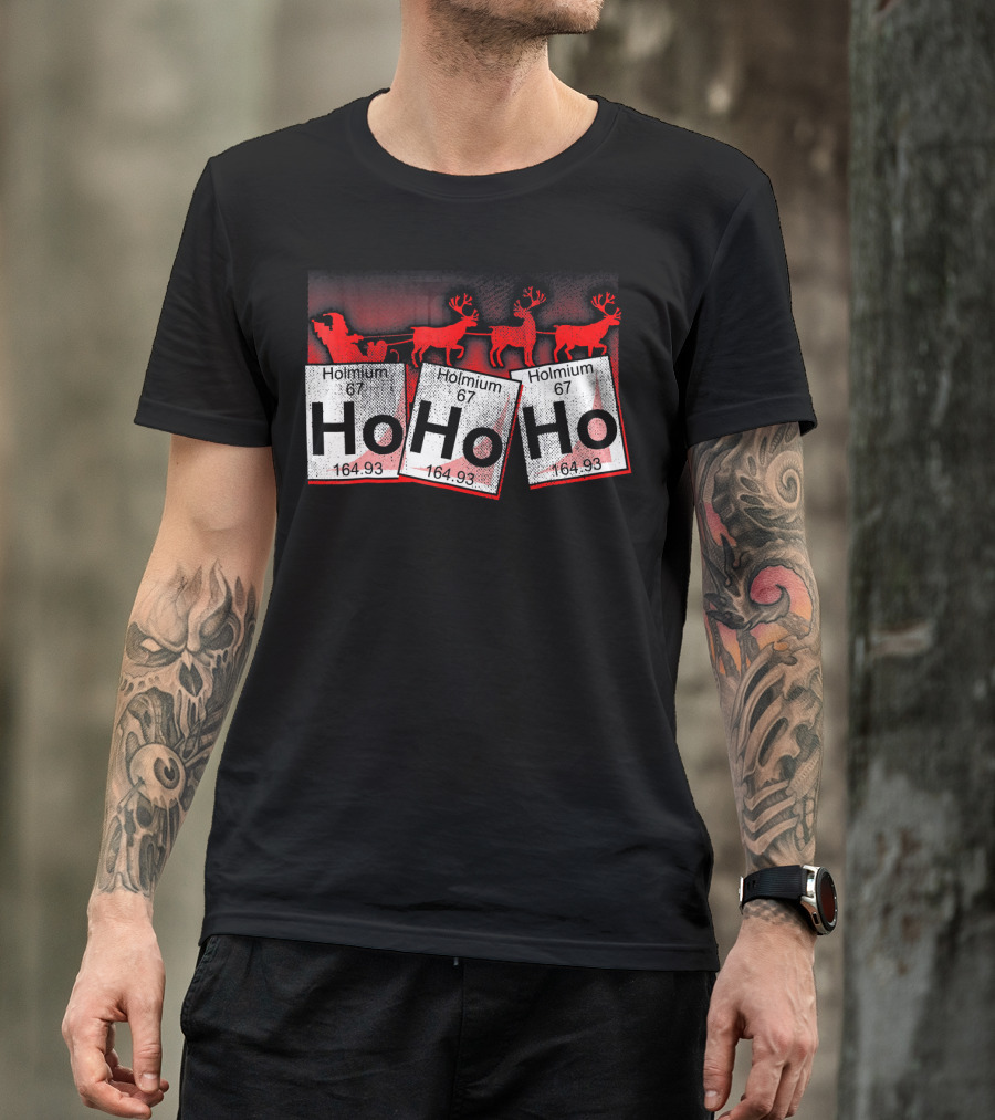 Santa Claus Merry Christmas Ho Ho Holmium Periodic Table T-Shirt