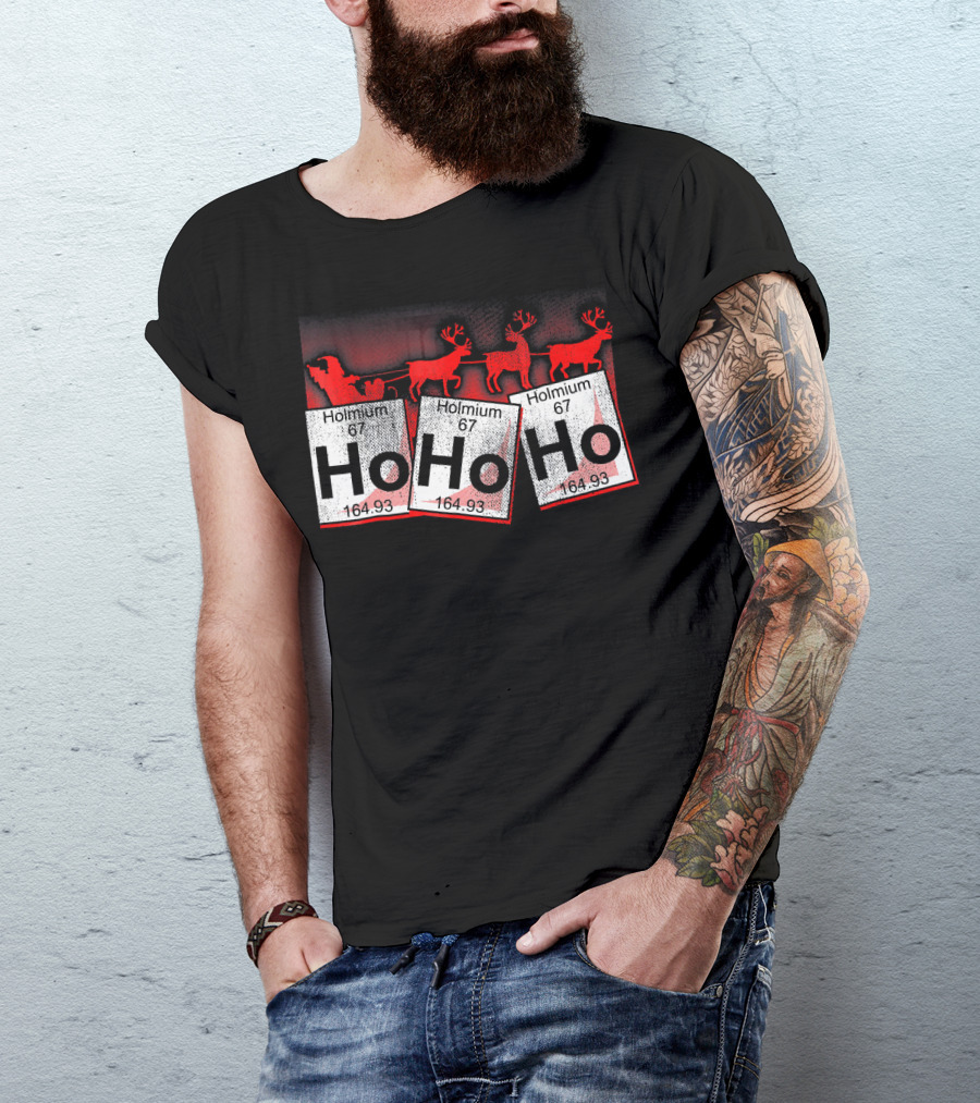 Santa Claus Merry Christmas Ho Ho Holmium Periodic Table T-Shirt