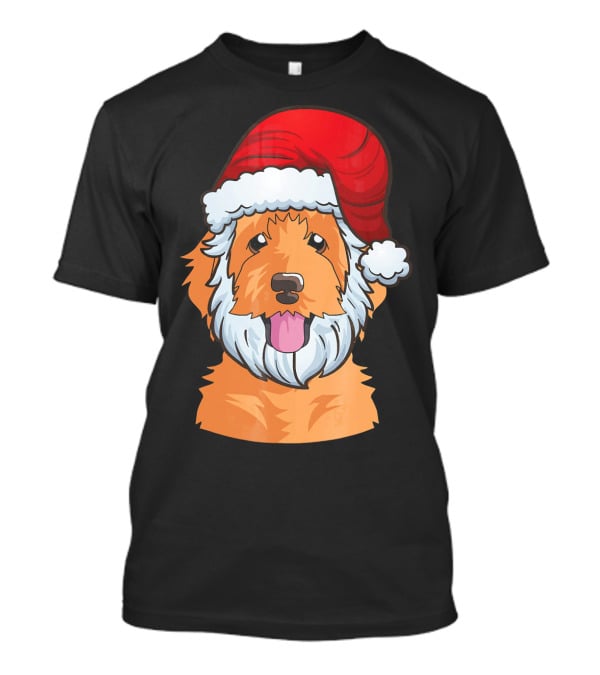 Golden Doodle Funny Santa Claus Dog Holiday Humor T-Shirt