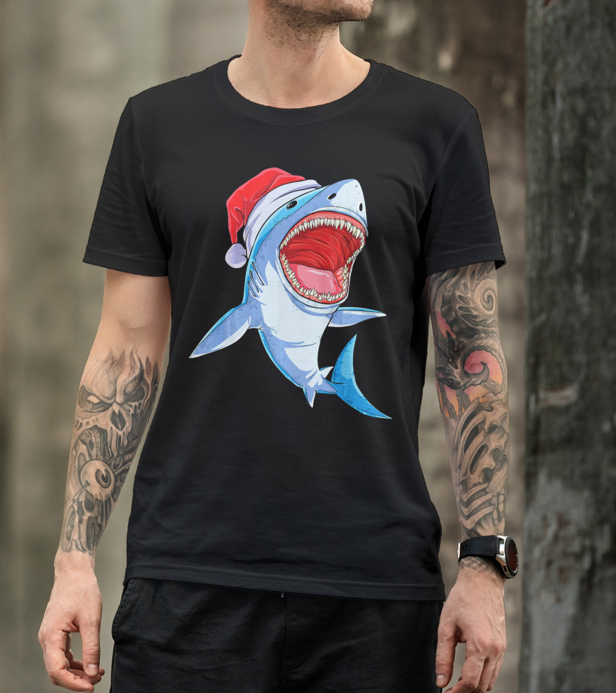 Christmas Kids Santa Shark T-Shirt