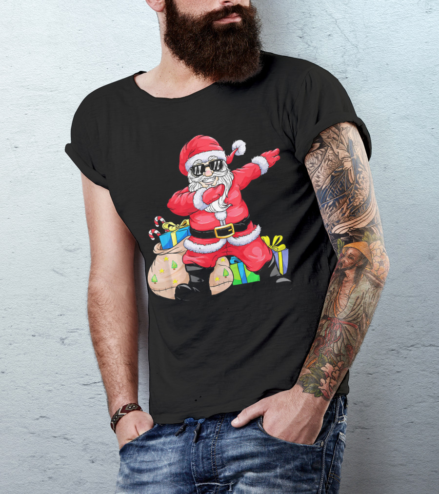 Funny Dabbing Santa Claus Xmas Merr Christmas Gifts T-Shirt