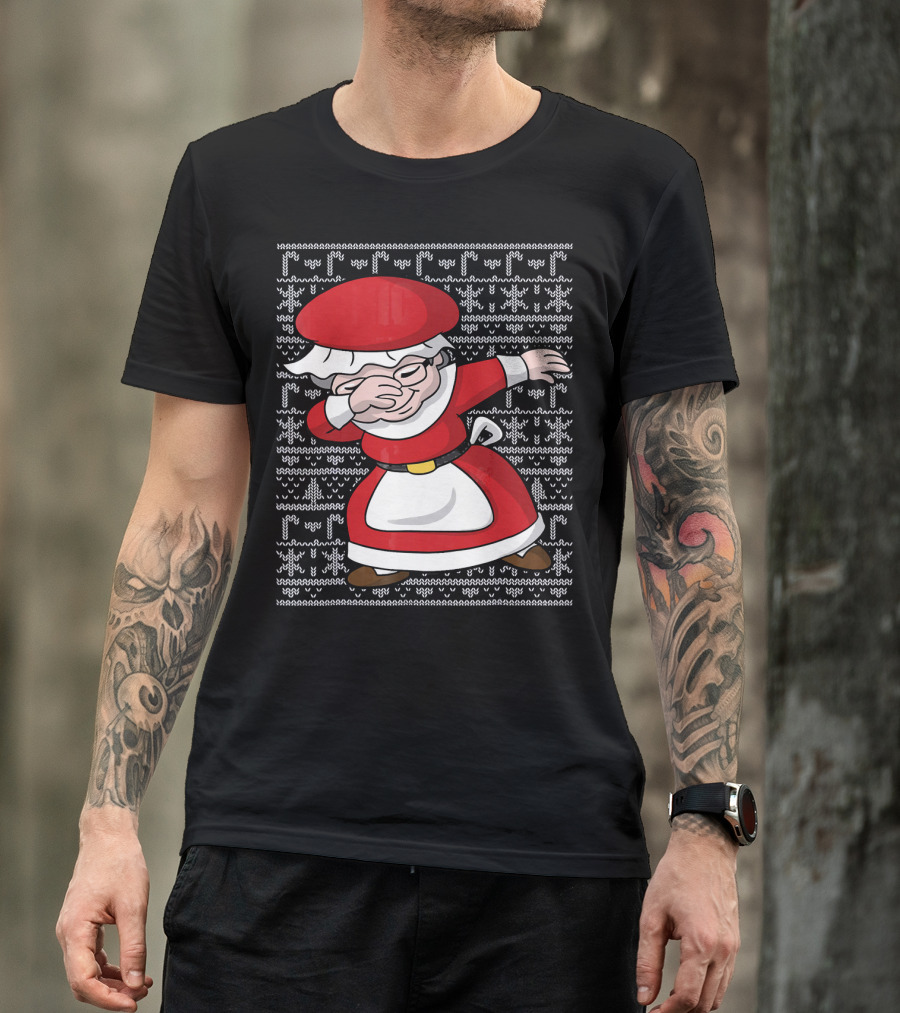Dabbing Mrs Claus Ugly Christmas T-Shirt