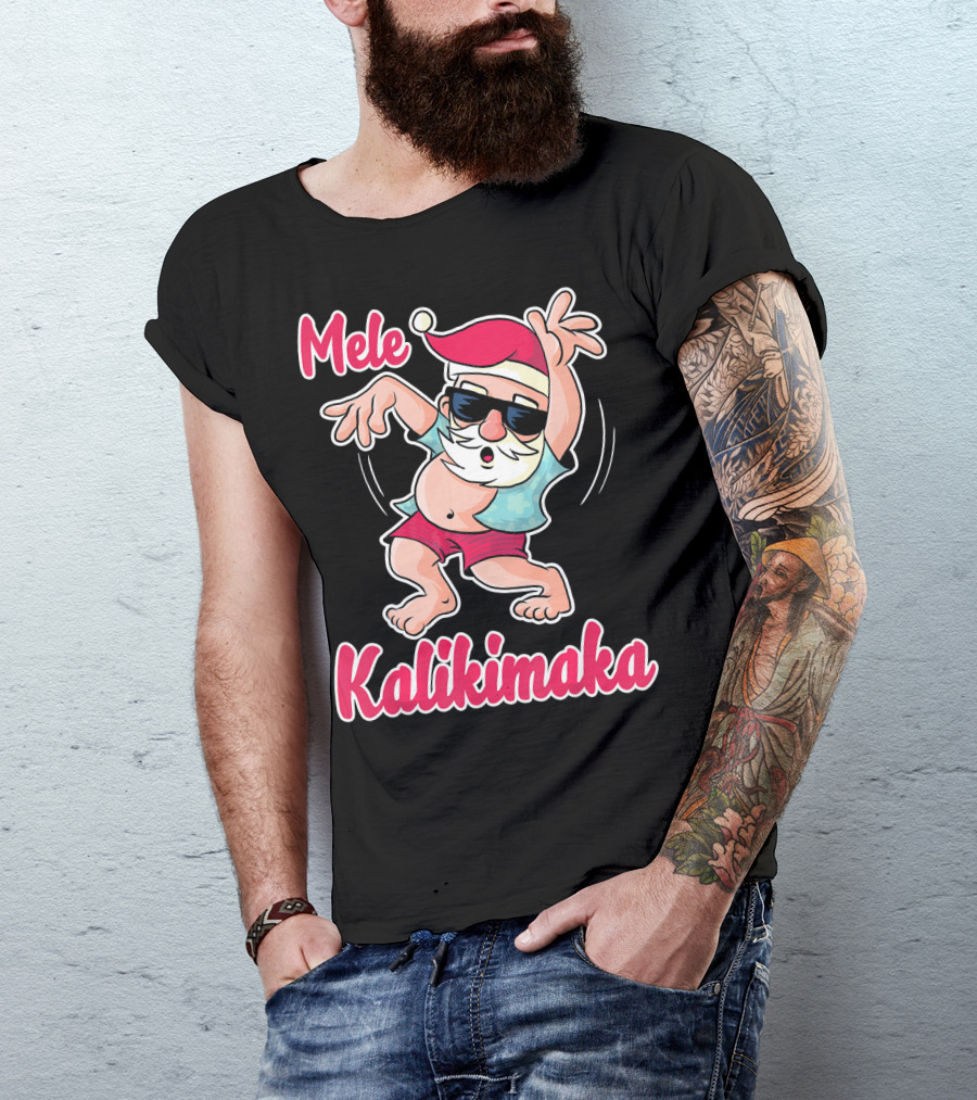 Mele Kalikimaka Dancing Santa Hula Holiday Vibes T-Shirt