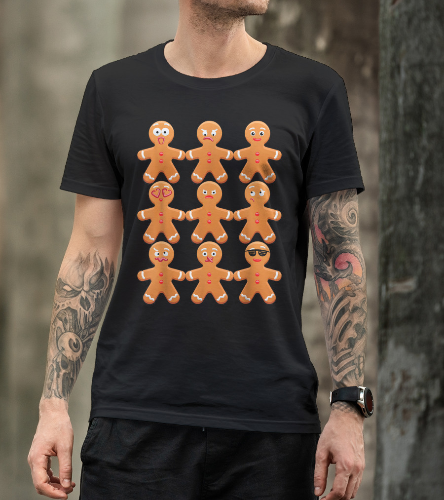 Cool Gingerbread Emojis Emoticon Faces Collection T-Shirt