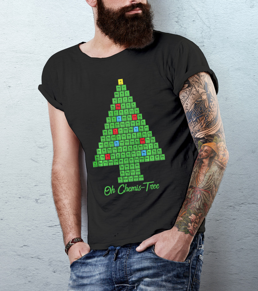 Oh Chemis Tree Periodic Table Christmas Parody Chemistry T-Shirt