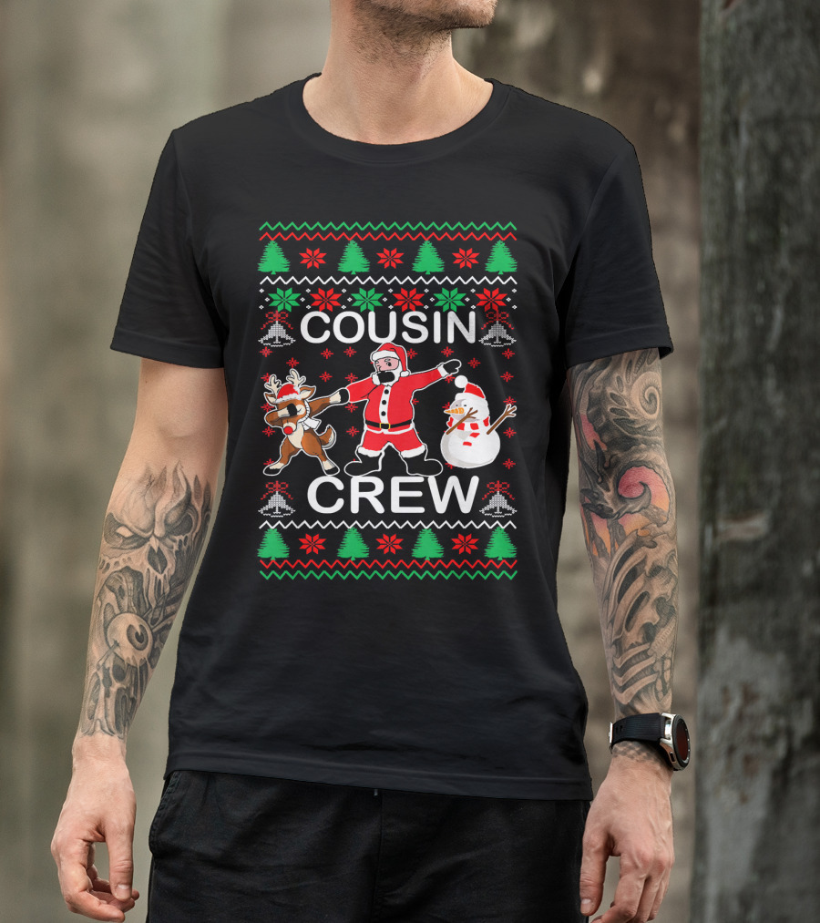 Cousin Crew Christmas Santa Claus Reindeer Snowman Festive T-Shirt