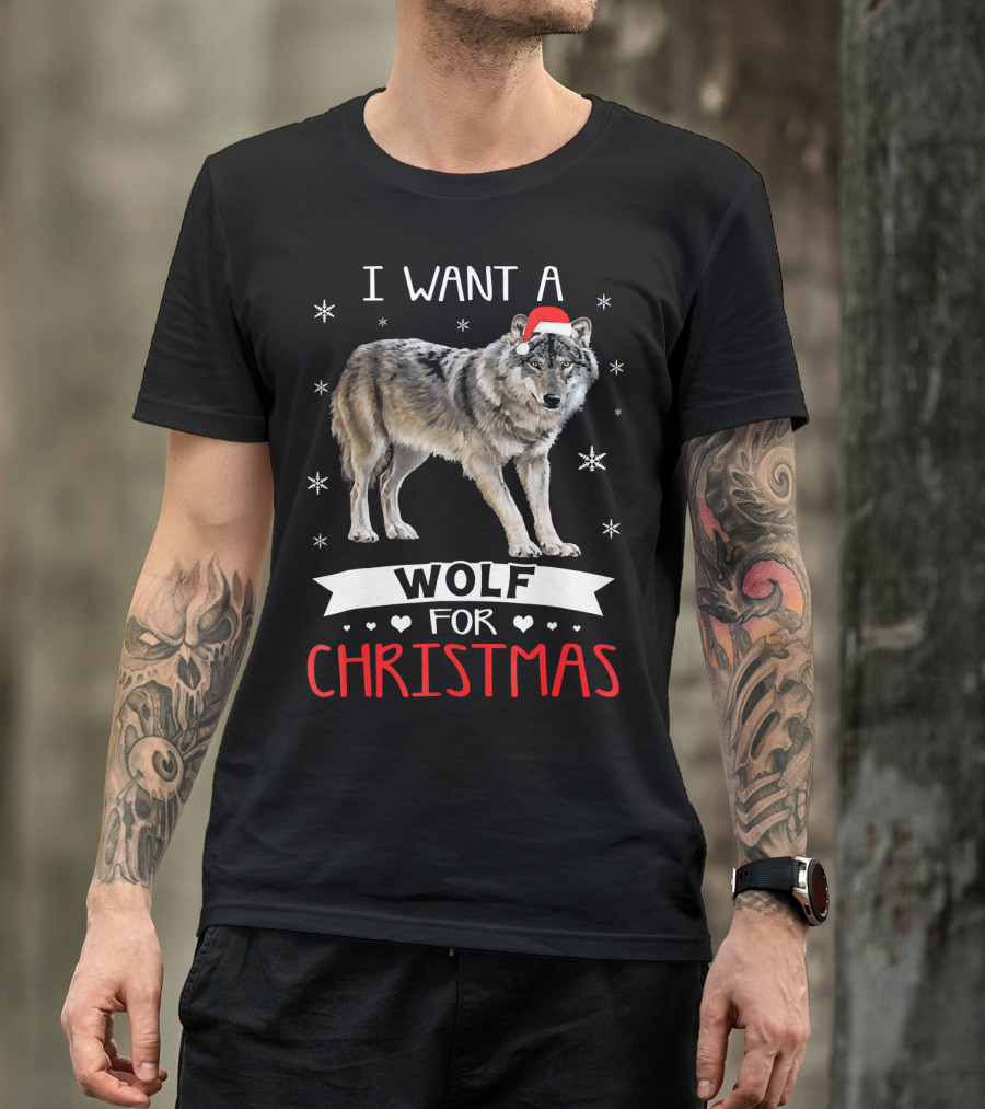 I Want A Wolf For Christmas T-Shirt