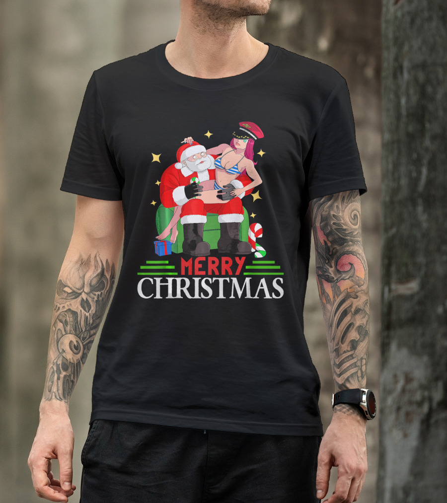 Merry Christmas Santa Claus Sit On Santa's Lap T-Shirt