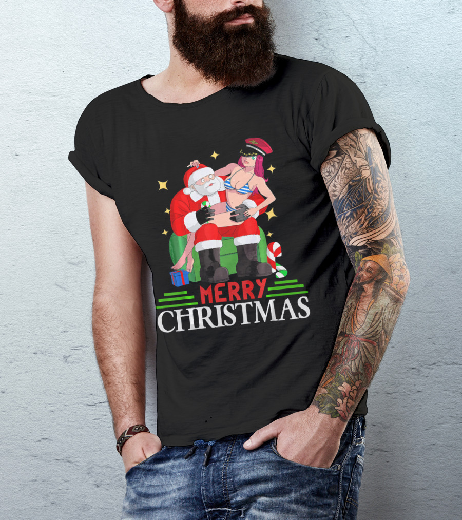 Merry Christmas Santa Claus Sit On Santa's Lap T-Shirt