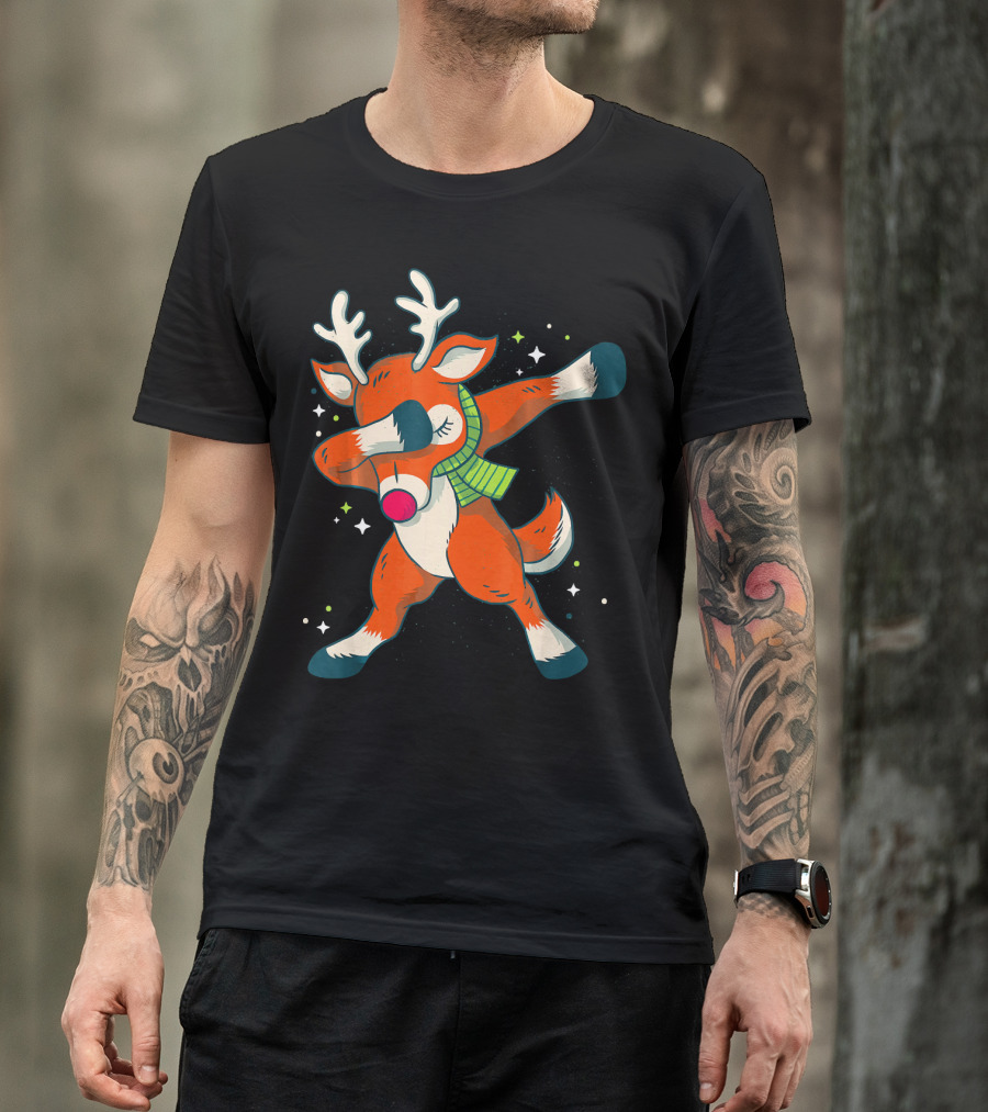 Merry Christmas Dabbing Deer Dab Dance Holiday Fun T-Shirt