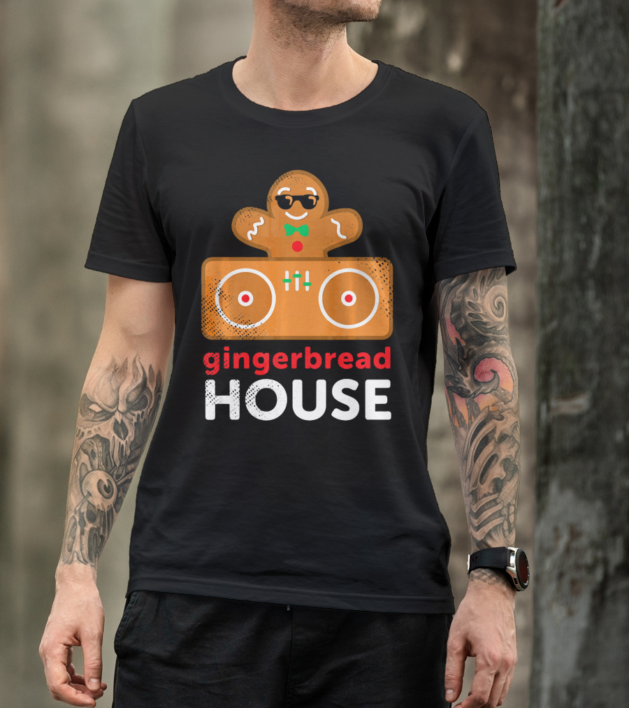 Gingerbread House Christmas DJ Gingerbread T-Shirt