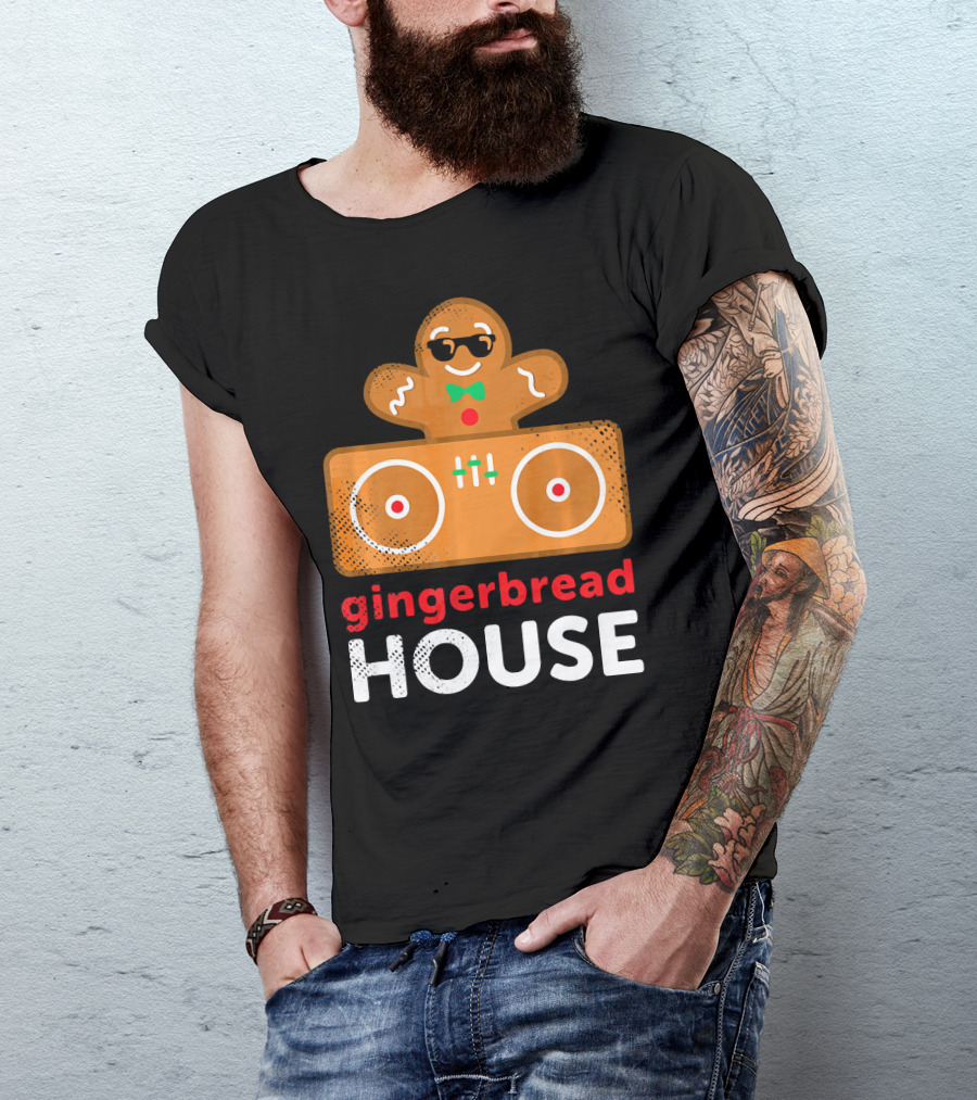 Gingerbread House Christmas DJ Gingerbread T-Shirt
