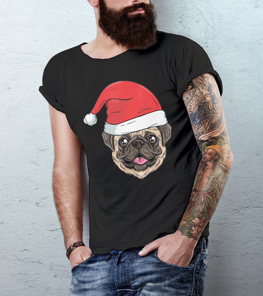 Kids Pug Santa Claus T-Shirt