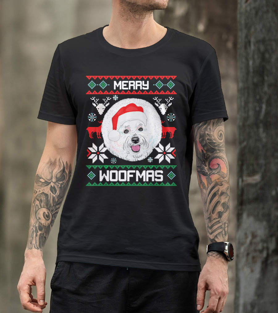 Merry Woofmas Bichon Frise Holiday T-Shirt