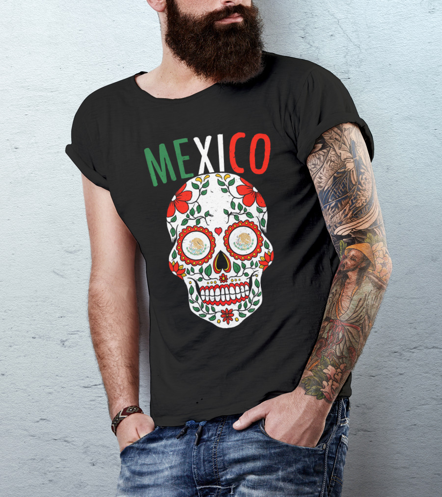 Halloween Mexico Sugar Skull Mexican Mexican Cinco De Mayo T-Shirt