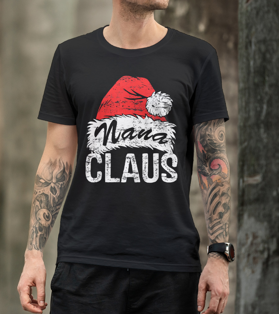 Nana Claus Matching Family Christmas Santa Hat T-Shirt