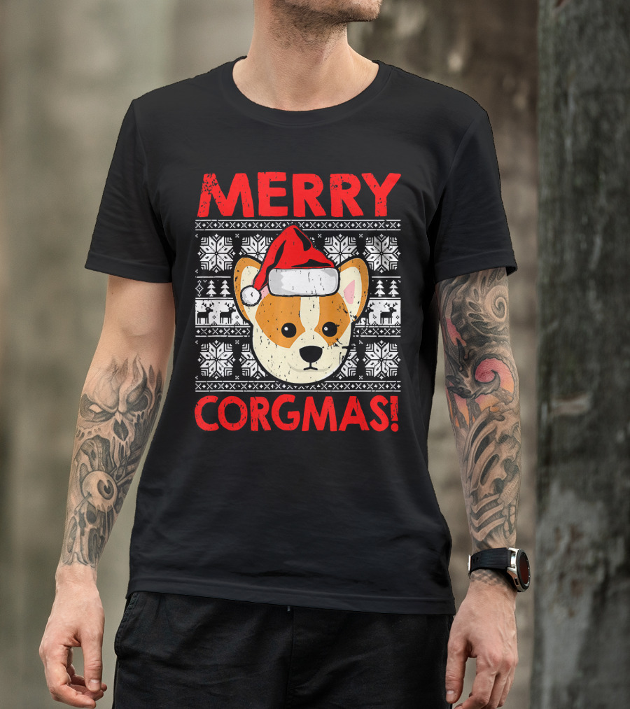 Merry Corgmas Funny Christmas Santa Corgi Dog T-Shirt