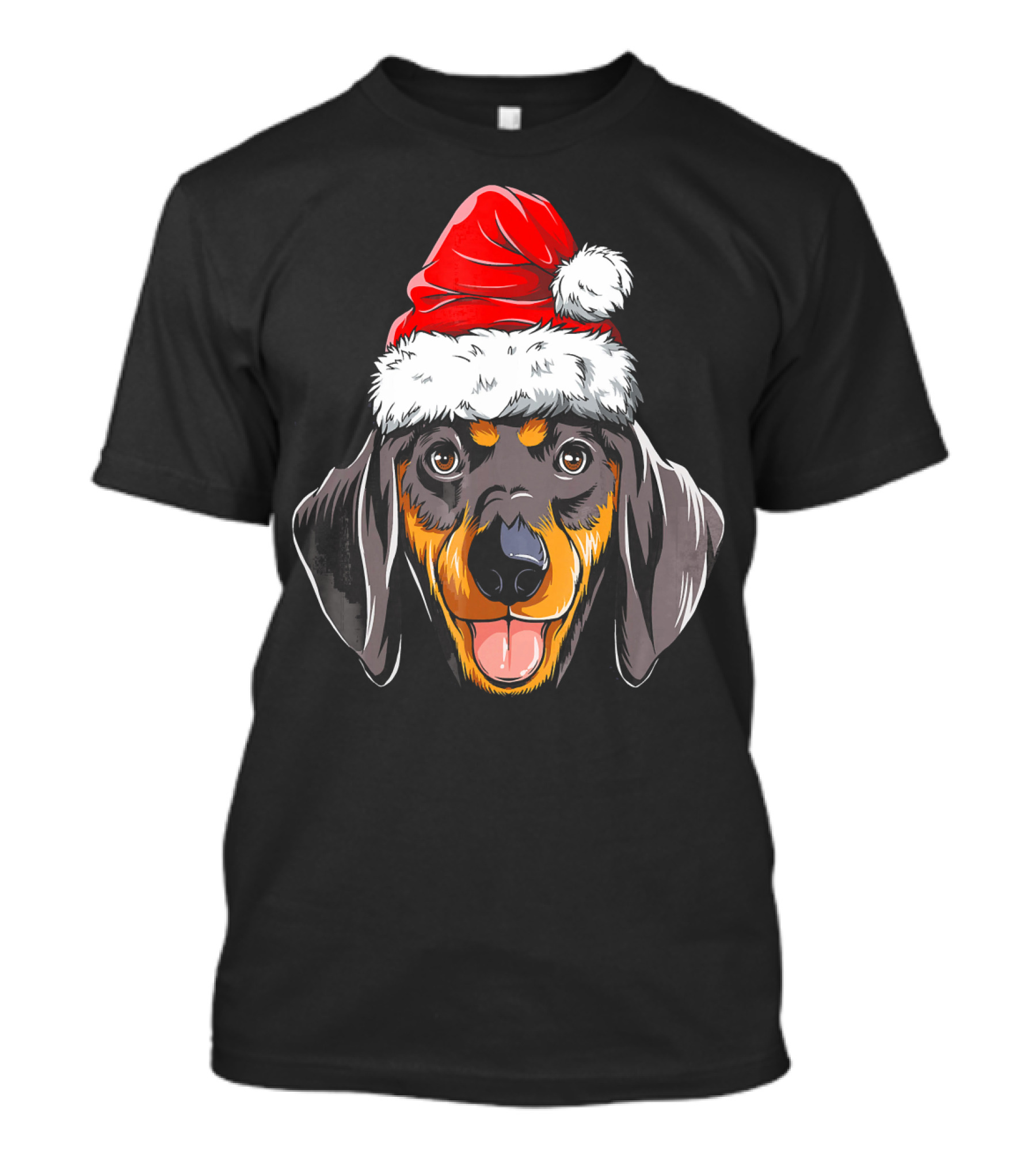 Dachshund Santa Hat Festive Dog Christmas T-Shirt