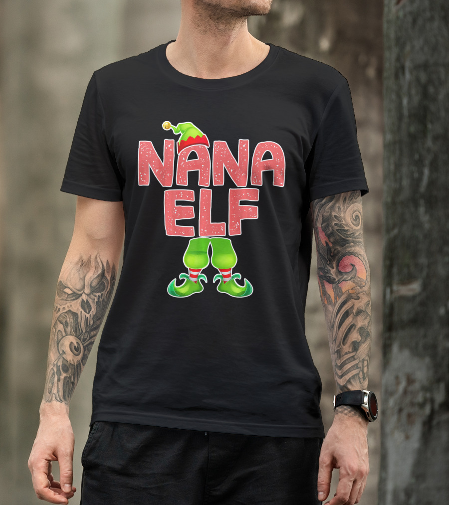 Nana Elf Merry Christmas Humor T-Shirt