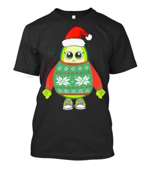 Santa Avocado Cute Christmas Sweater Sneakers T-Shirt
